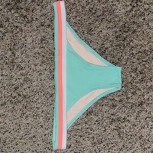 KOVEY Women's Swim Bottom in Aqua and Coral Size S NWOT